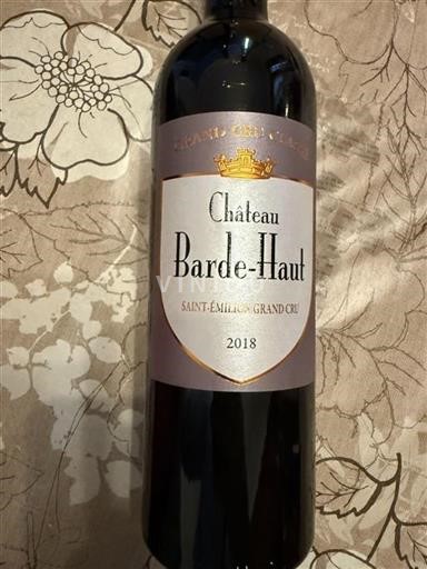 Bordeaux Saint-Émilion Grand Cru Château Barde-Haut 2018