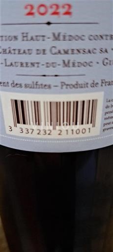 Bordéus Haut-Médoc Château Camensac 2022