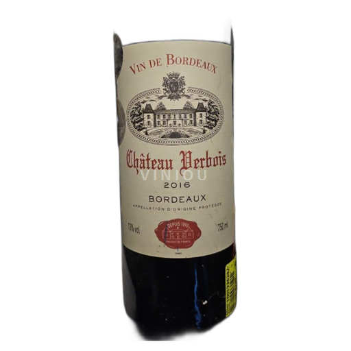 Vin Rouge sec Château Verbois 2016 France Bordeaux