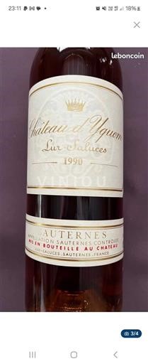 Burdeos Sauternes Château d'Yquem 1990
