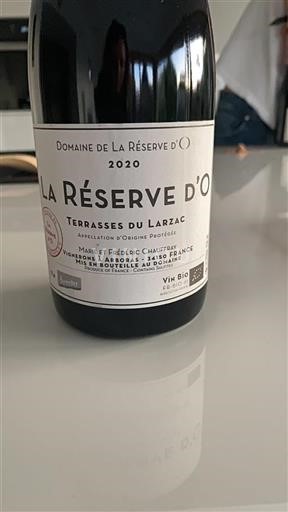 Languedoc Terrasses-du-larzac Domaine de la Réserve d'O La Réserve d'O 2020