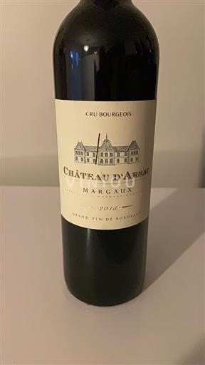 Bordeaux Margaux Cru Bourgeois Château d'Arsac 2015