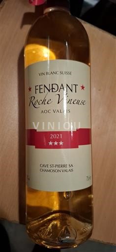 Valais Fendant Cave saint pierre Roche vineuse 2021