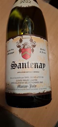 Bourgogne Santenay Grand Cru Maray Joly 2022