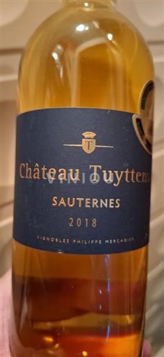 Bordeaux Sauternes Château Tuyttens 2018