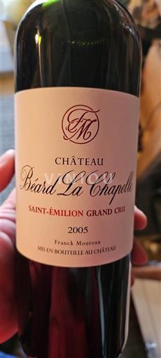 Burdeos Saint-Émilion Gran Cru Château Béard La Chapelle 2005