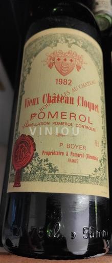 Bordeaux Pomerol Château Vieux Cloquet 1982