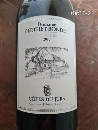 Jura Côtes du Jura Domaine Berthet-Bondet Savagnin 2016