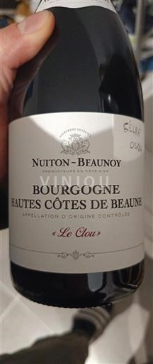 Borgoña Hautes Côtes de Beaune Nuitonbeaunoy Le Clou Sin añada