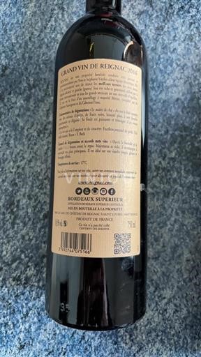 Bordeaux Bordeaux superiore                 Château Reignac Grand vin de Reignac         2016