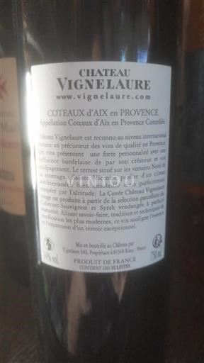 Provence Coteaux d'Aix-en-Provence                 Château Vignelaure Château Vignelaure          2015