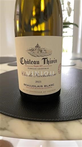 Vin Blanc sec Clos de Rochebonne Château Thivin 2023 France Beaujolais