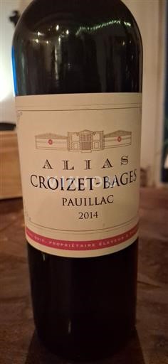 Bordeaux Pauillac Château Croizet Bages Alias 2014