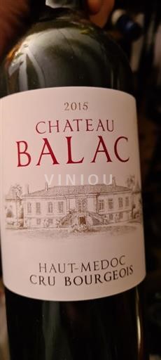Bordeaux Haut-Médoc Cru Bourgeois Château Balac 2015