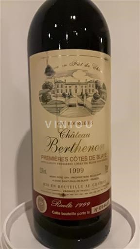 Bordeaux Blaye-Côtes-de-Bordeaux Château Berthenon 1999