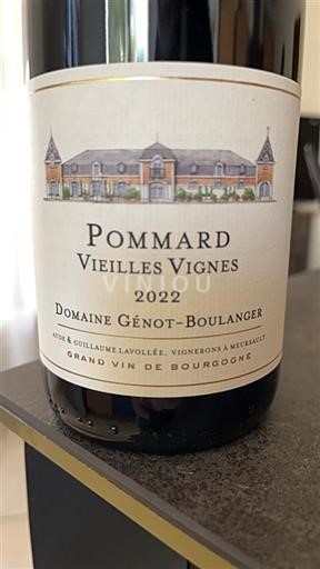 Vin Rouge sec Vieilles Vignes Bio Domaine Génot-Boulanger 2022 France Bourgogne Pommard AOC