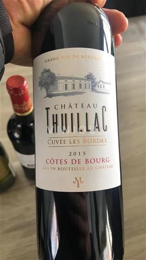 Bordeaux Côtes-de-bourg Château Thuillac Les Bordes 2015