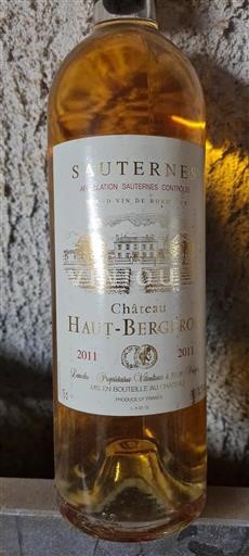 Bordeaux Sauternes Château Haut Bergeron 2011