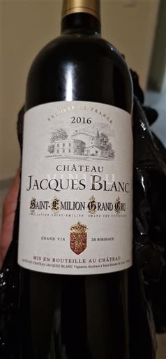 Bordeaux Saint-Émilion Grand Cru Château Jacques Blanc 2016