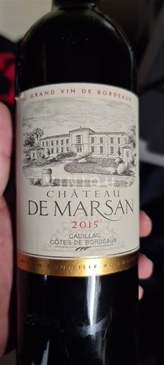 Bordeaux Cadillac-côtes-de-bordeaux Grand Cru Château Marsan 2015
