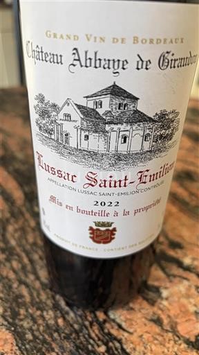 Bordeaux Lussac-saint-émilion Château Abbaye De Giraudoux 2022