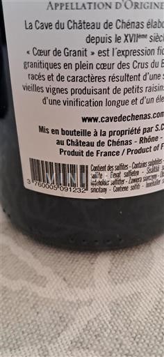Údolí Rhôny Nespecifikováno Grand Cru Château Chénas Cœur de Granit 2022