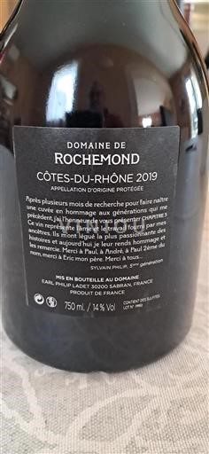 Údolí Rhôny Côtes-du-Rhône Domaine Rochemond Chapitre 5 2019