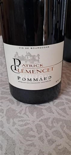Burgundi Pommard Domaine Patrick Clémencet 2013