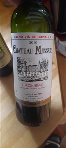 Bordeaux Fronsac Château Musseau 2010