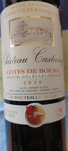 Bordeaux Côtes-de-bourg Domaine Castaing 2020
