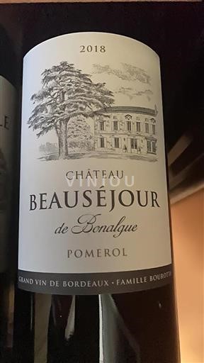 Bordeaux Pomerol Château Beauséjour De Bonalgue 2018
