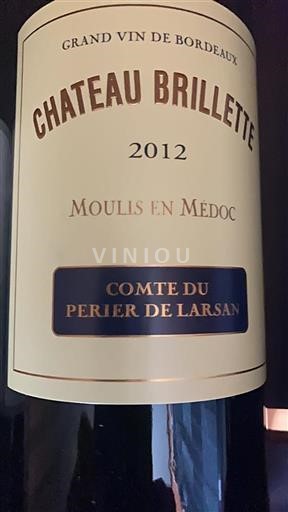 Bordeaux Moulis-en-Médoc Château Brillette Comte du Perier de Larsan 2012