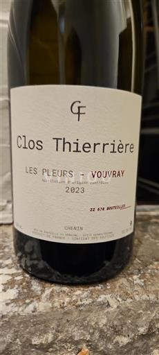 Údolí Loiry Vouvray Clos Thierrière Les Pleurs 2023