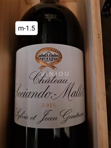 Vin Rouge sec Château Sociando-Mallet 2016 France Bordeaux Haut-Médoc
