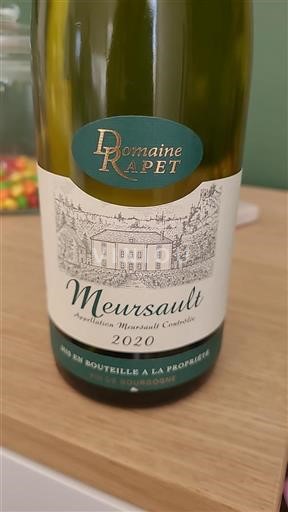 Bourgogne Meursault Domaine Rapet 2020