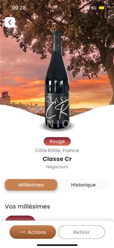 Rhônen laakso Côte-rôtie Classe Cr Ei vuosikertaa