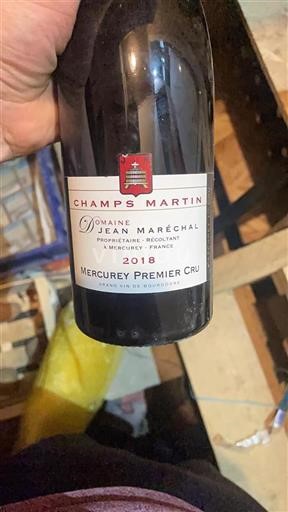 Borgogna Mercurey Premier Cru Domaine Jean Maréchal Champs Martin 2018