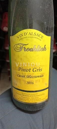 Alsácia Não especificado Froehlich Sélectionnée 2016