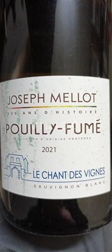 Vallée de la Loire Pouilly-fumé Joseph Mellot Le Chant Des Vignes 2021