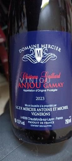 Vallée de la Loire Anjou-gamay Château Gaillard 2023