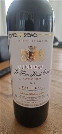 Bordeaux Pauillac Château La Fleur Haut Carras Bénédicte 2018