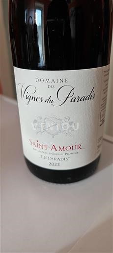 Beaujolais Saint-Amour Domaine Des Vignes Du Paradis En Paradis 2022