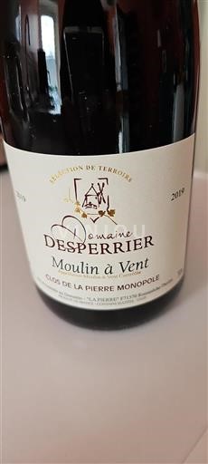 Beaujolais Moulin-à-vent Domaine Desperrier Clos de la Pierre Monopole 2019