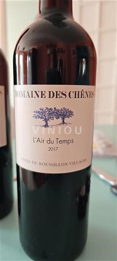 Vin Rouge sec L'Air du Temps Domaine Des Chênes 2017 France Roussillon Côtes du Roussillon Villages