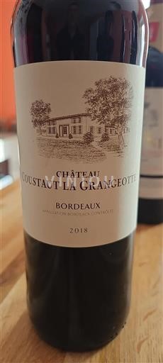 Bordeaux Château Coustaut La Grangeotte 2018