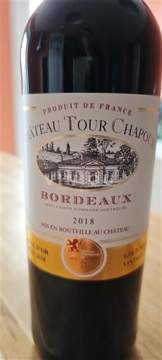 Bordeaux Château Tour Chapoux 2018