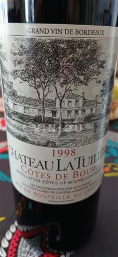 Bordeaux Côtes-de-bourg Château La Tuilière 1998