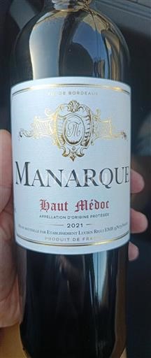 Vin Rouge sec Manarque 2021 France Bordeaux Haut-Médoc