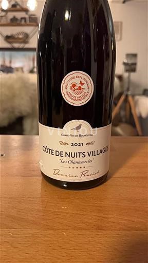 Bourgogne Côte de nuits villages Grand Cru Domaine Pansiot Les Chantemerles 2021