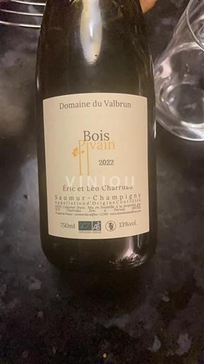 Vin Rouge sec Bois Juvain Domaine Valbrun 2022 France Vallée de la Loire Saumur-champigny